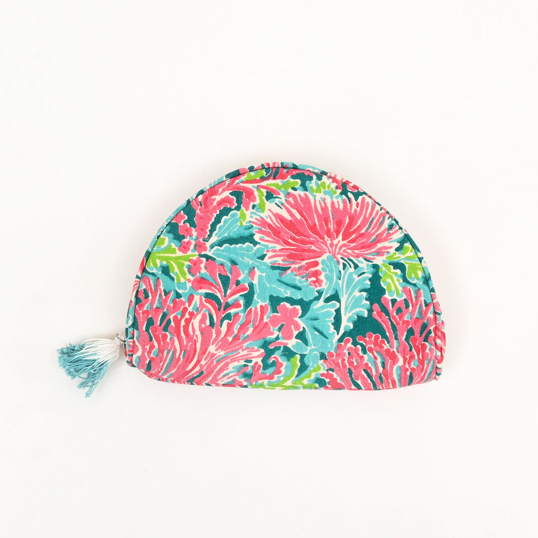Reef Radiance Canvas Travel Case – Cotton Cosmetic Organizer