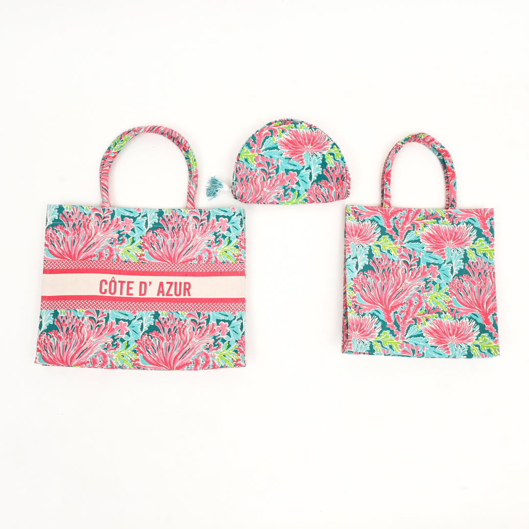 Reef Radiance Canvas Tote Bag – Ocean-Inspired Eco Carryall
