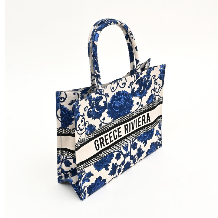 Reusable Floral Canvas Tote Bag – Cotton Shopper Bag