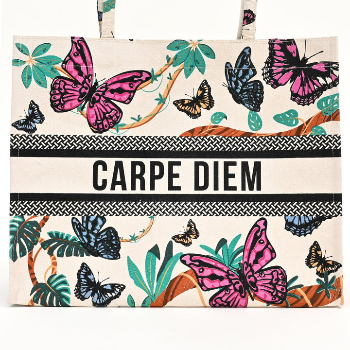 Butterfly Canvas Tote Bag – Carpe Diem Eco-Friendly Carryall