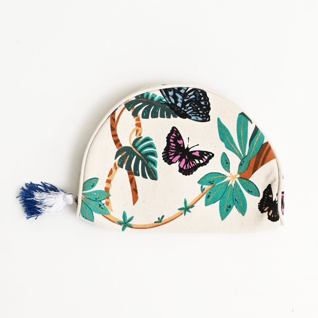 Stylish Butterfly Canvas Travel Case – Cosmetic & Accessory Bag