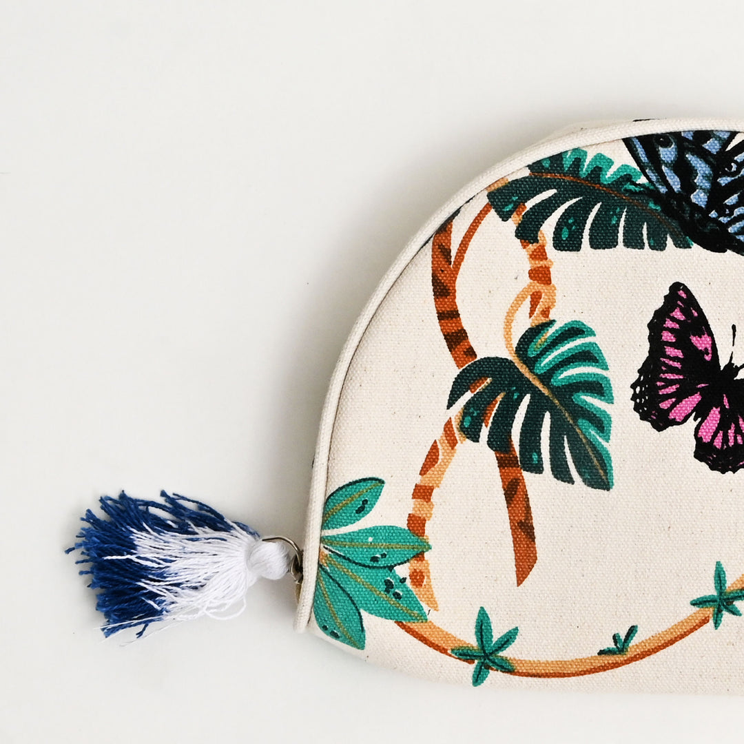 Stylish Butterfly Canvas Travel Case – Cosmetic & Accessory Bag
