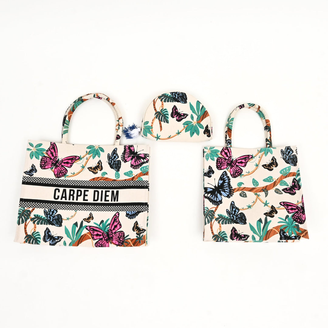 Stylish Butterfly Canvas Travel Case – Cosmetic & Accessory Bag
