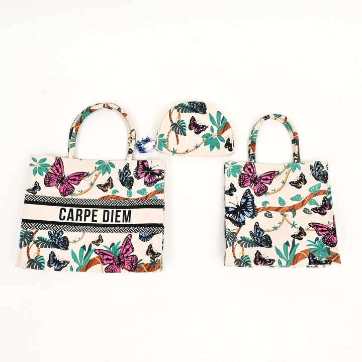 Stylish Butterfly Canvas Travel Case – Cosmetic & Accessory Bag