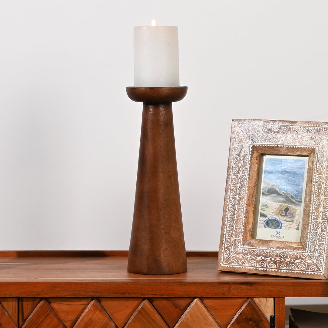 Wooden Pillar Candle Holder – Large & Small Sizes