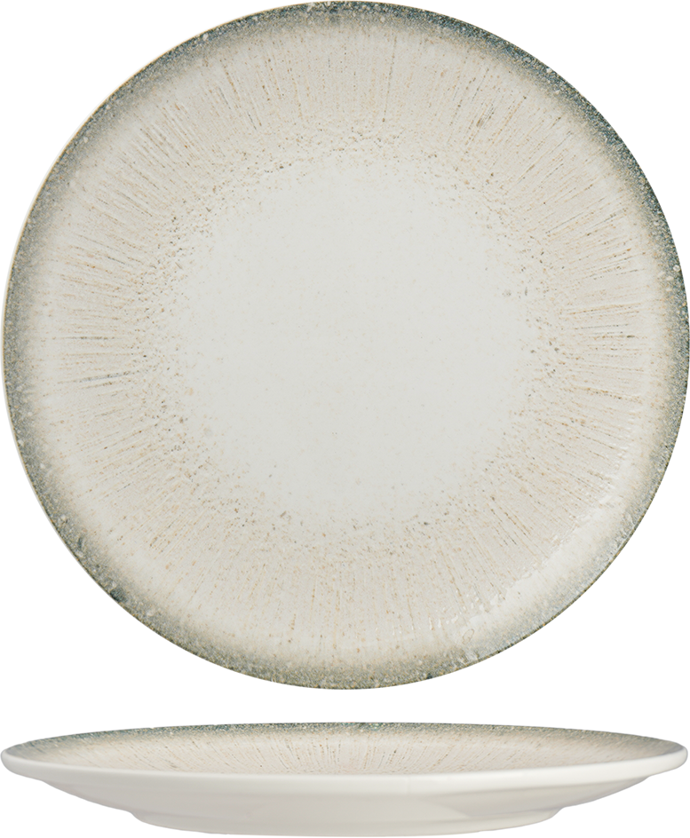 Ariane Iris Grey Round Rimless Plate 21CM – Set of 12 | Porcelain Tableware for Hotels & Restaurants