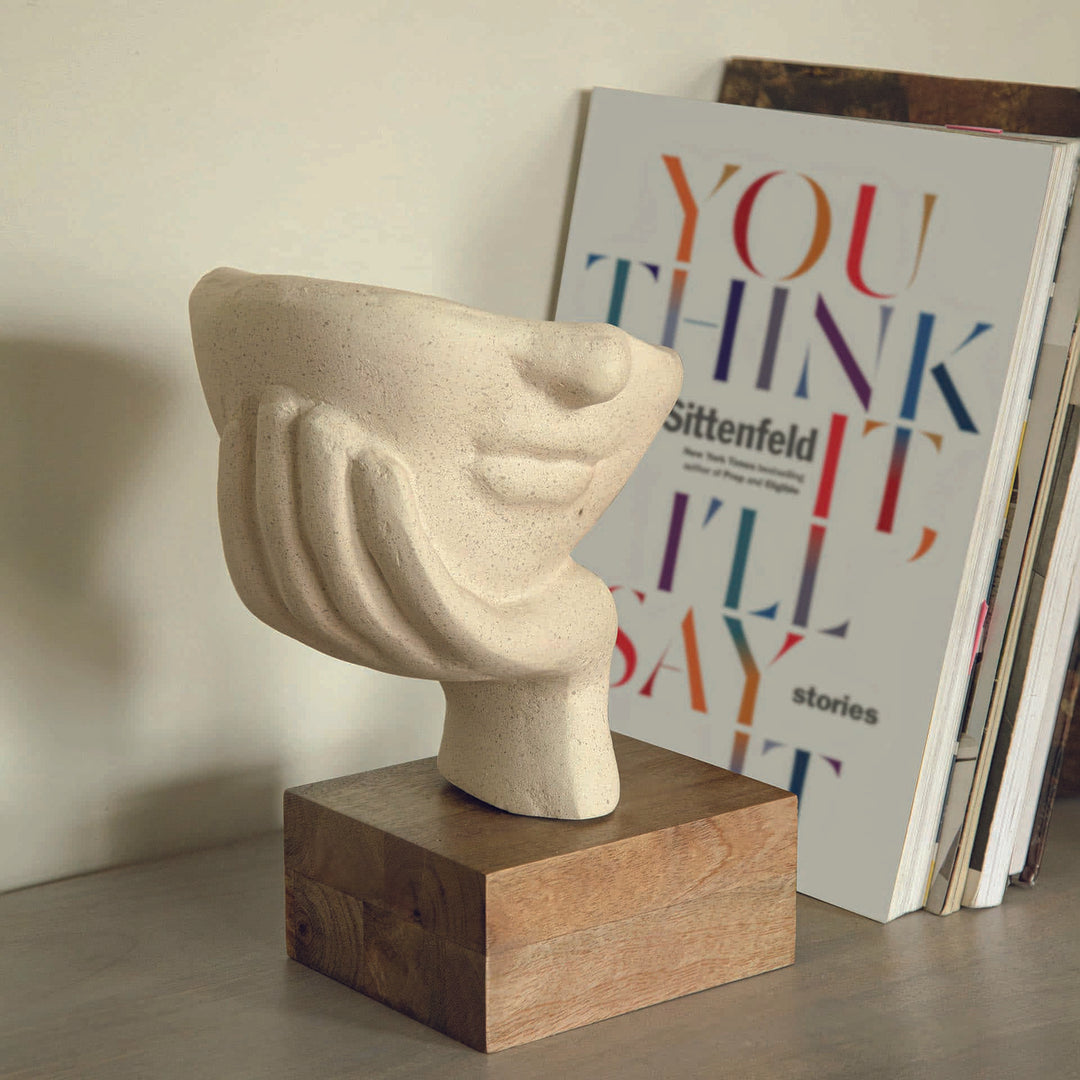 Escultura Ecomix Facial Inquieta Cáscara de Huevo