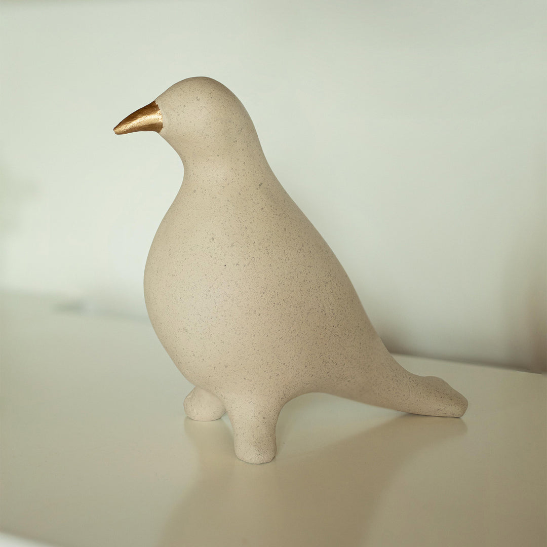 Sustainable White Ecomix Dove Sculpture | Handcrafted Peace & Hope Home Accent Decor