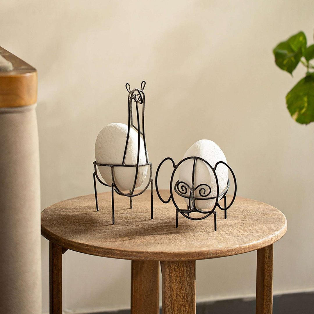 Sustainable Ecomix Elephant Sculpture with Iron Feet