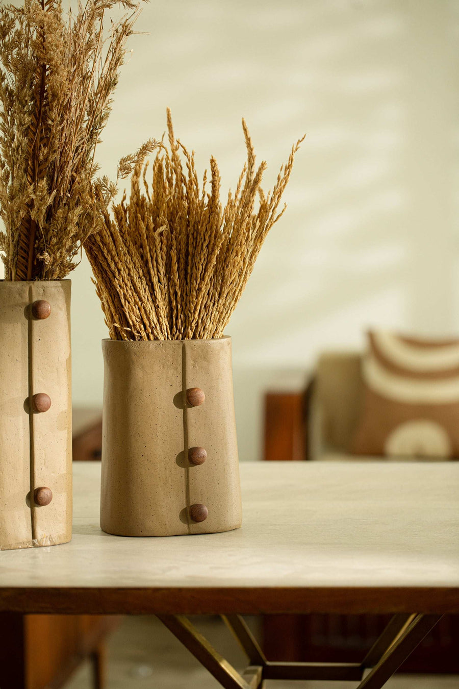 Niraan Short Ecomix Vase Wooden Beads Handcrafted Eco-Friendly