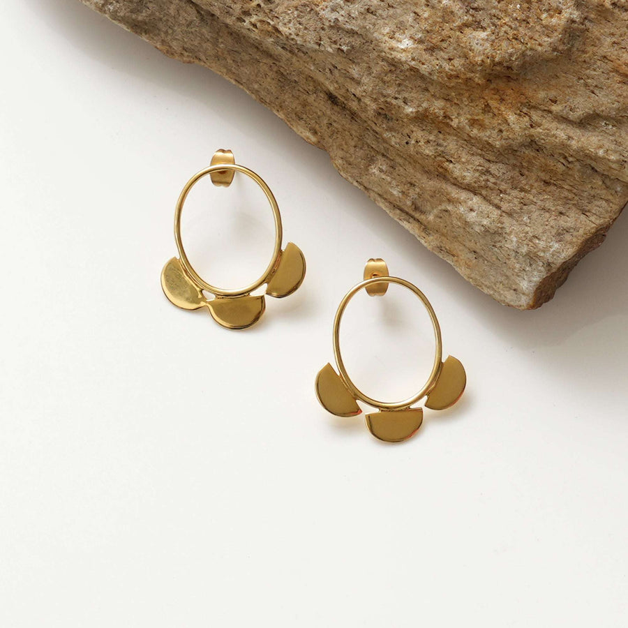 Gold Hoop Earrings – Petal Design
