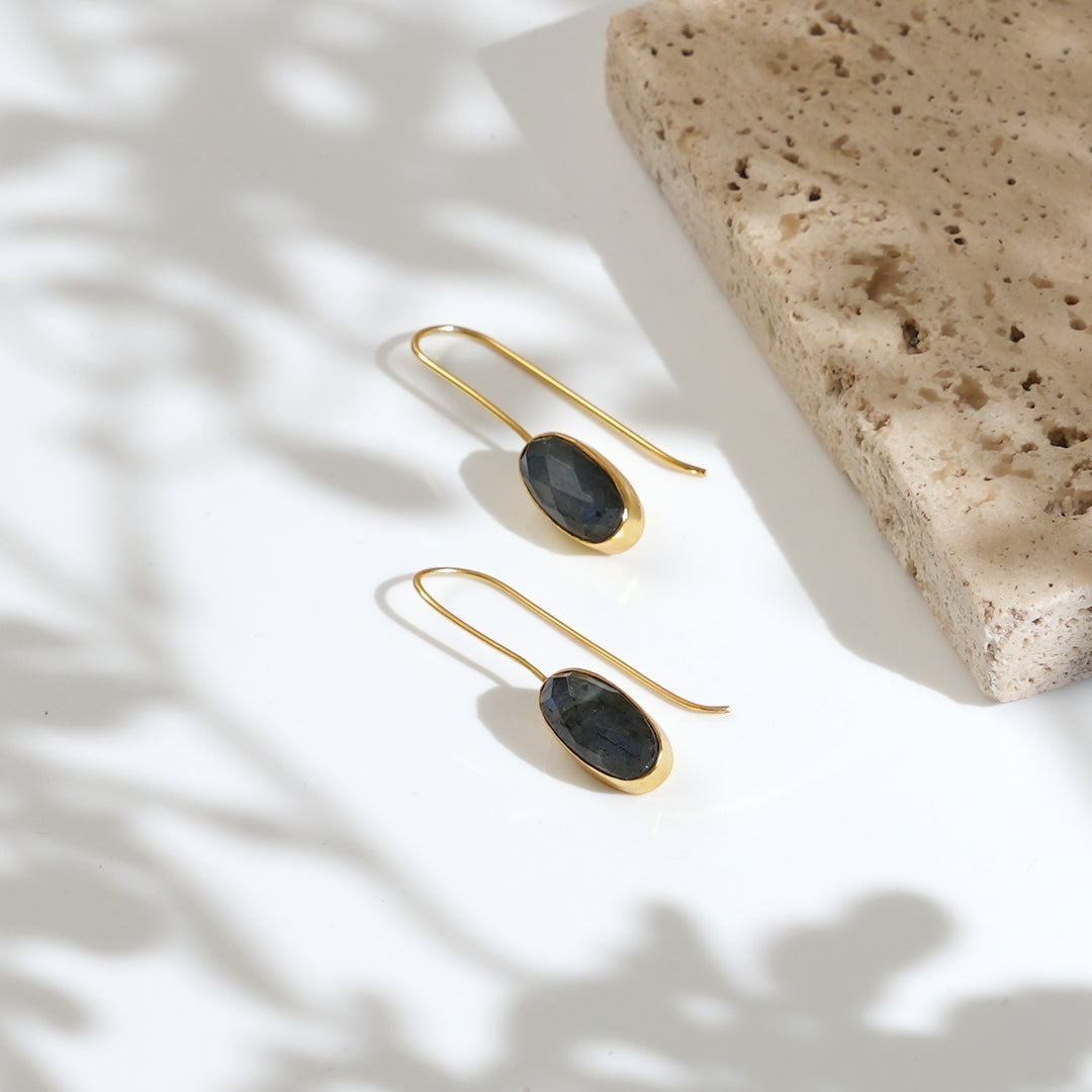 Labradorite Drop Earrings – Radiant Finish