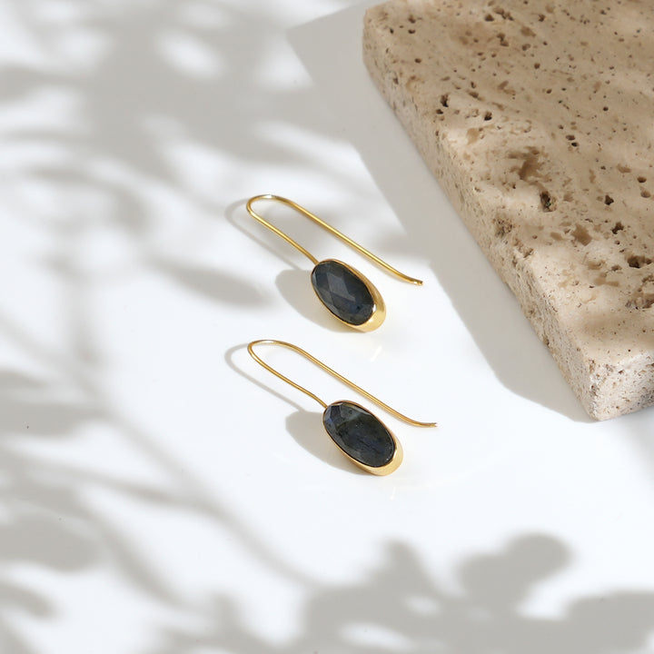 Labradorite Drop Earrings – Radiant Finish