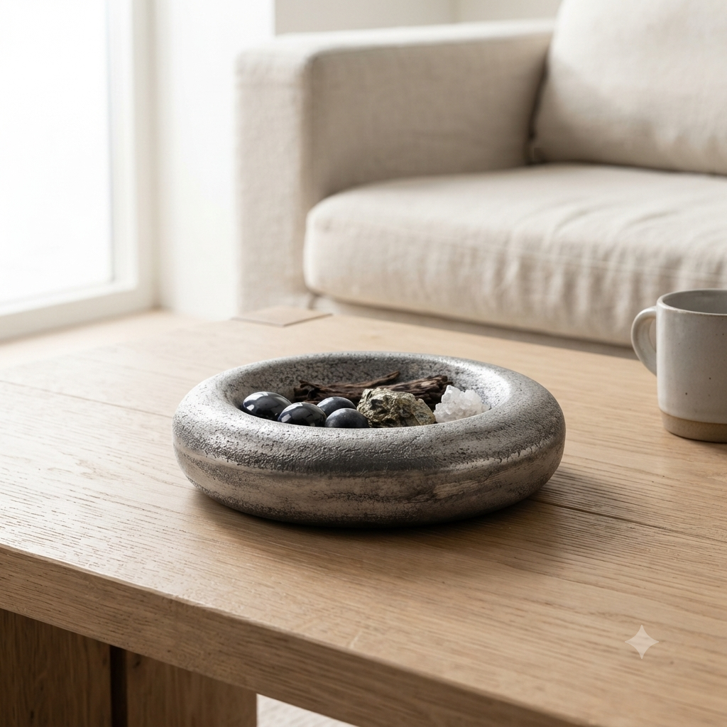 Round Aluminium Decorative Box – Nickel Antique Finish