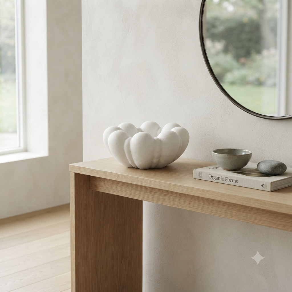 Modern Decorative Aluminium Bowl – White Powder Coat