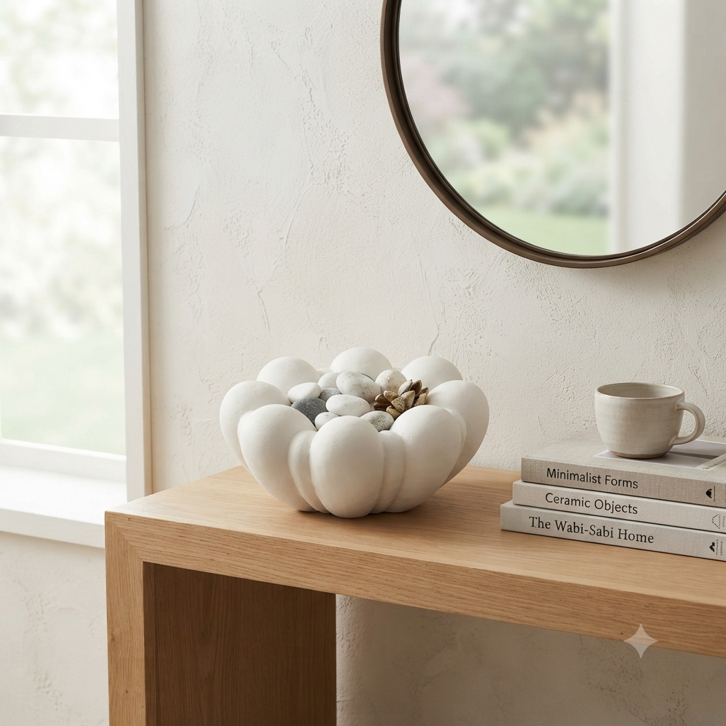 Modern Decorative Aluminium Bowl – White Powder Coat
