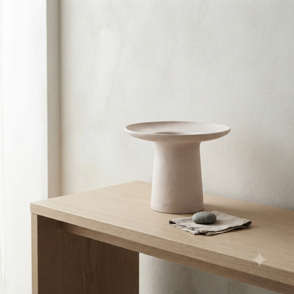 Ivory Powder-Coated Aluminium Vase