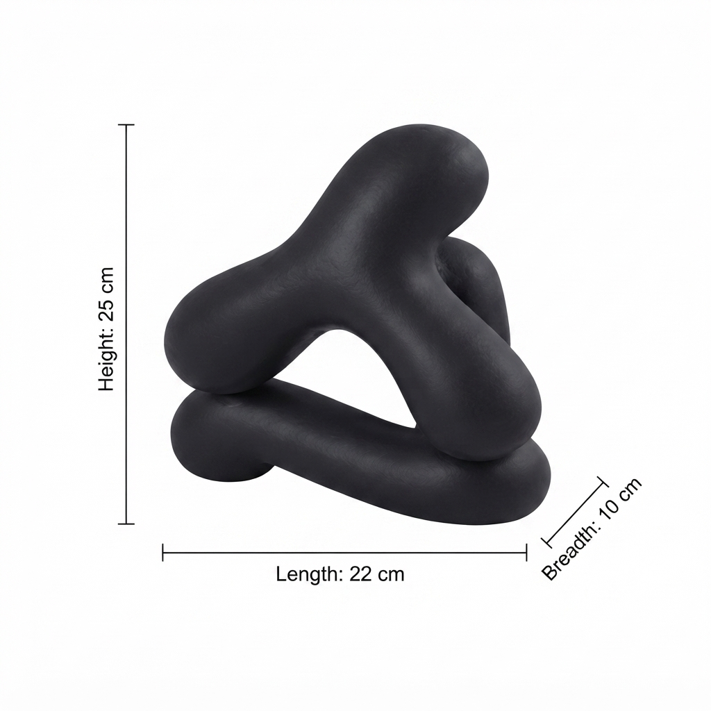 Abstract Aluminium Tabletop Sculpture – Black