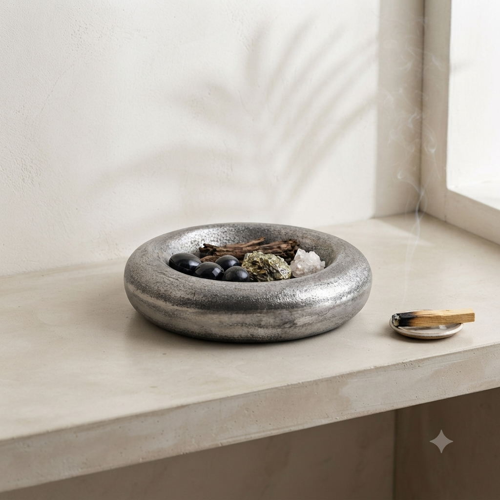 Round Aluminium Decorative Box – Nickel Antique Finish