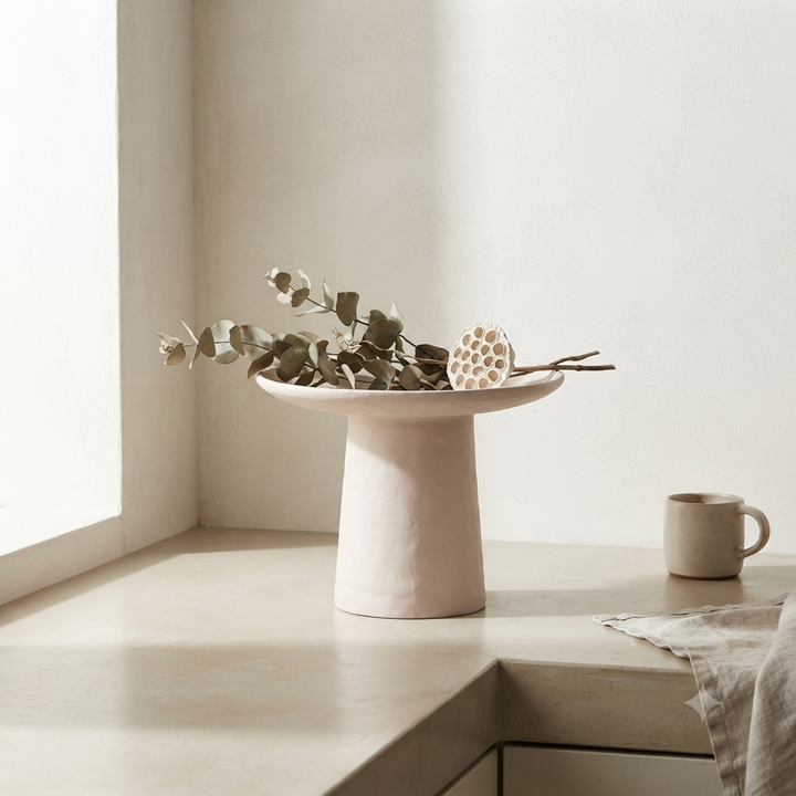 Ivory Powder-Coated Aluminium Vase
