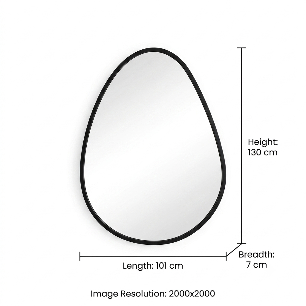 Organic Pebble Black Wall Mirror Modern Decorative Accent