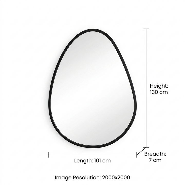 Organic Pebble Black Wall Mirror Modern Decorative Accent