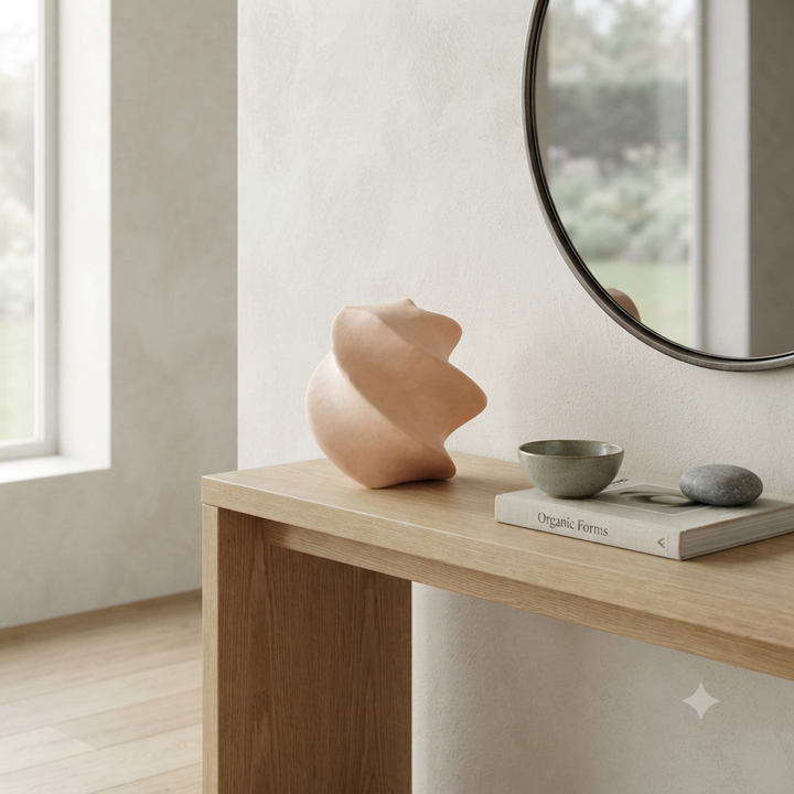 Abstract Aluminium Decor Object – Beige Powder Coated