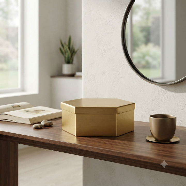 Gold Decor Storage Box – Iron