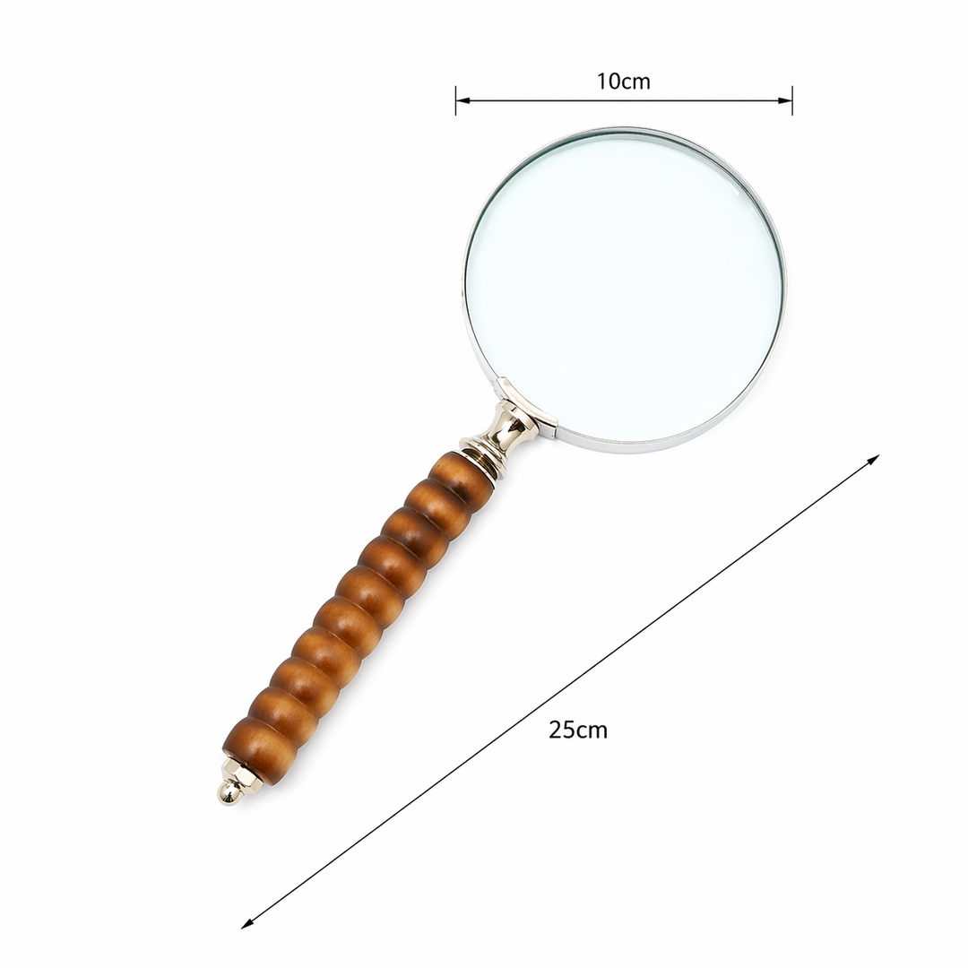Elegant Resin Handle Magnifying Glass with Steel Frame | Brown