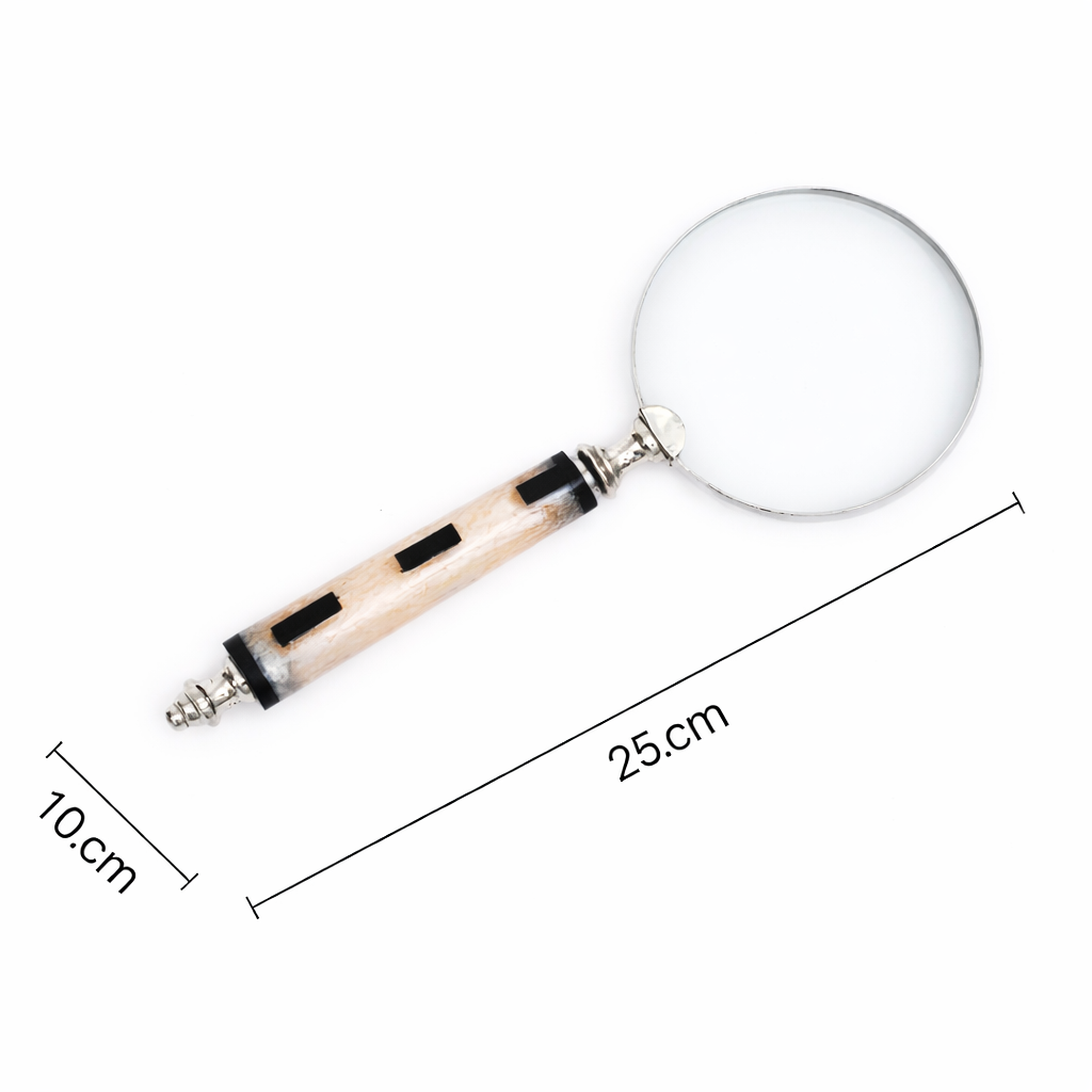 Resin Handle Magnifying Glass with Steel Frame | Black & White
