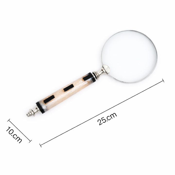 Resin Handle Magnifying Glass with Steel Frame | Black & White