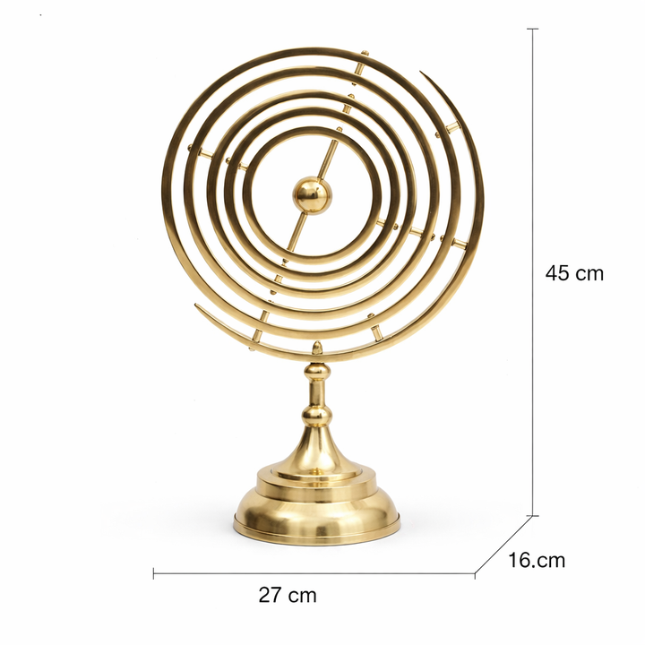 Classic Armillary Sphere Décor in Polished Gold Finish