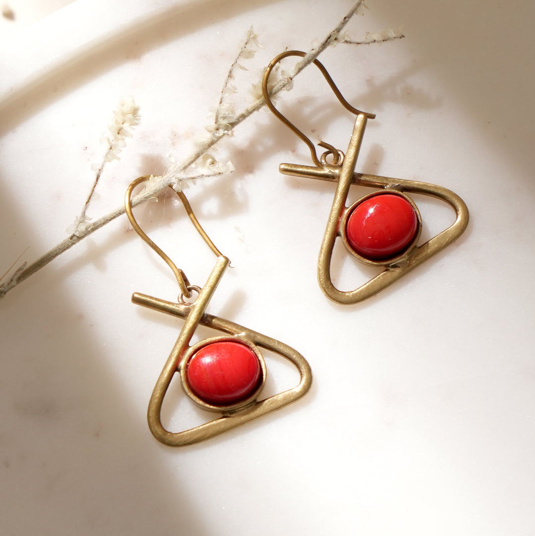 Pendientes Skookum Charm Red - Latón