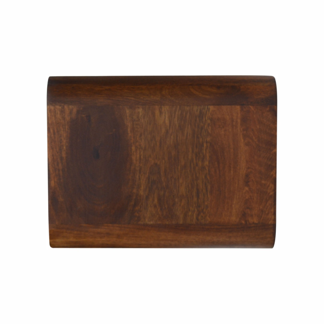 Solid Mango Wood Open Floating Wall Console Shelf | Chestnut Finish | 80 x 32 x 25 cm