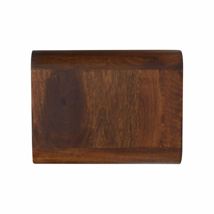 Solid Mango Wood Open Floating Wall Console Shelf | Chestnut Finish | 80 x 32 x 25 cm
