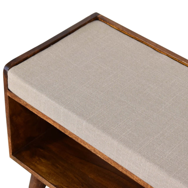 Brown Lacquered Acid Wash Solid Mango Wood 3-Drawer Nightstand Shoe Storage Bench