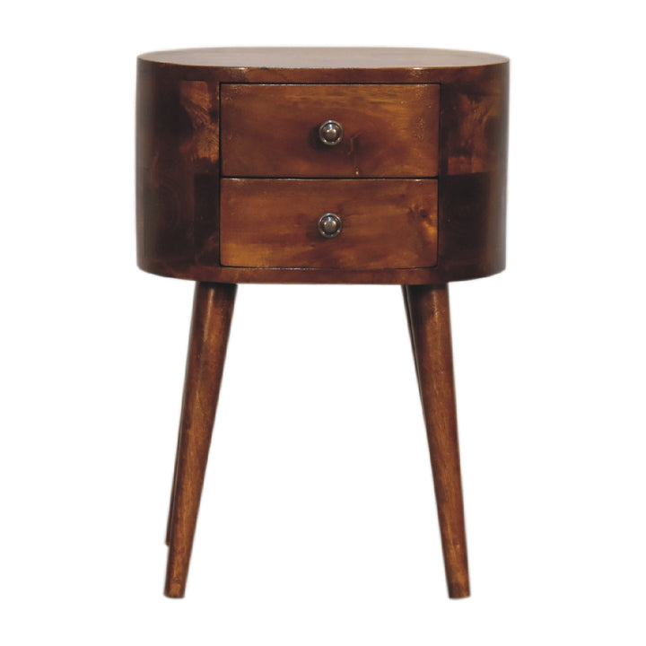 Mid-Century Modern Walnut 2-Drawer Nightstand