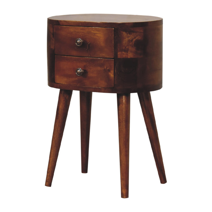 Mid-Century Modern Walnut 2-Drawer Nightstand