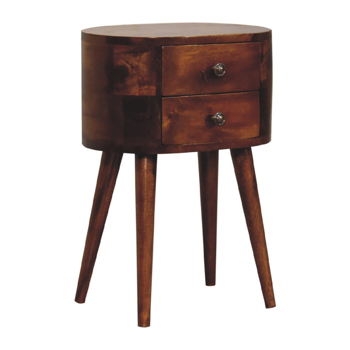 Mid-Century Modern Walnut 2-Drawer Nightstand