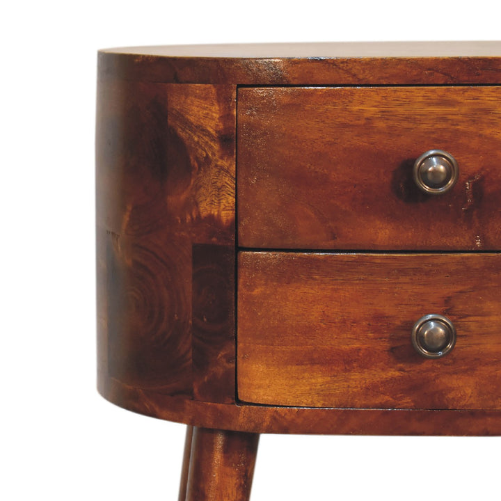 Mid-Century Modern Walnut 2-Drawer Nightstand