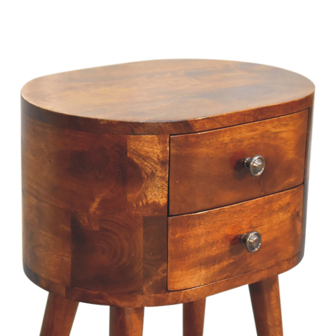 Mid-Century Modern Walnut 2-Drawer Nightstand