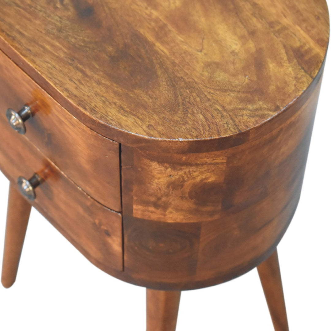 Mid-Century Modern Walnut 2-Drawer Nightstand