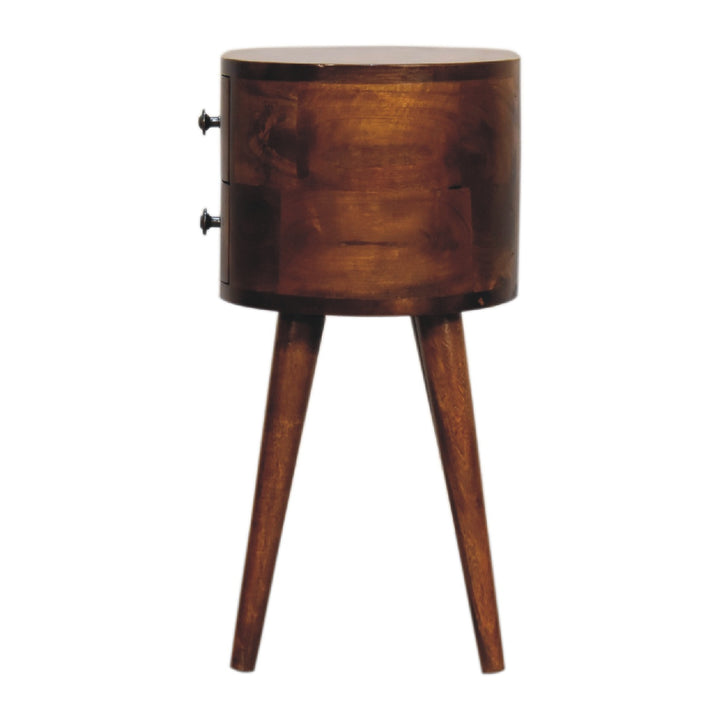 Mid-Century Modern Walnut 2-Drawer Nightstand