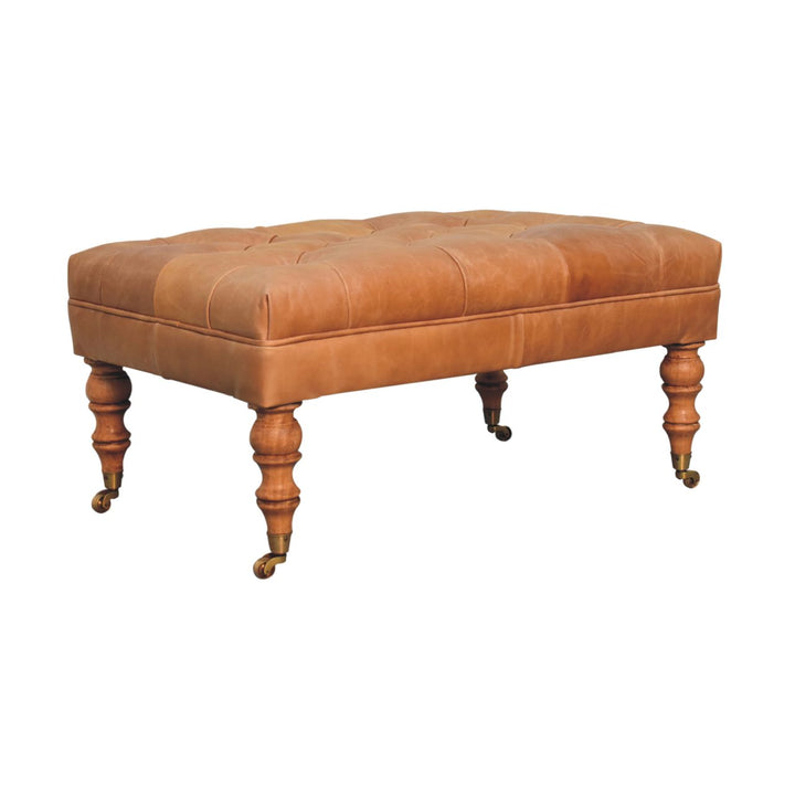 Brown Lacquered Chestnut Solid Mango Wood Console with Rounded Edges & Glossy Handle Drawer