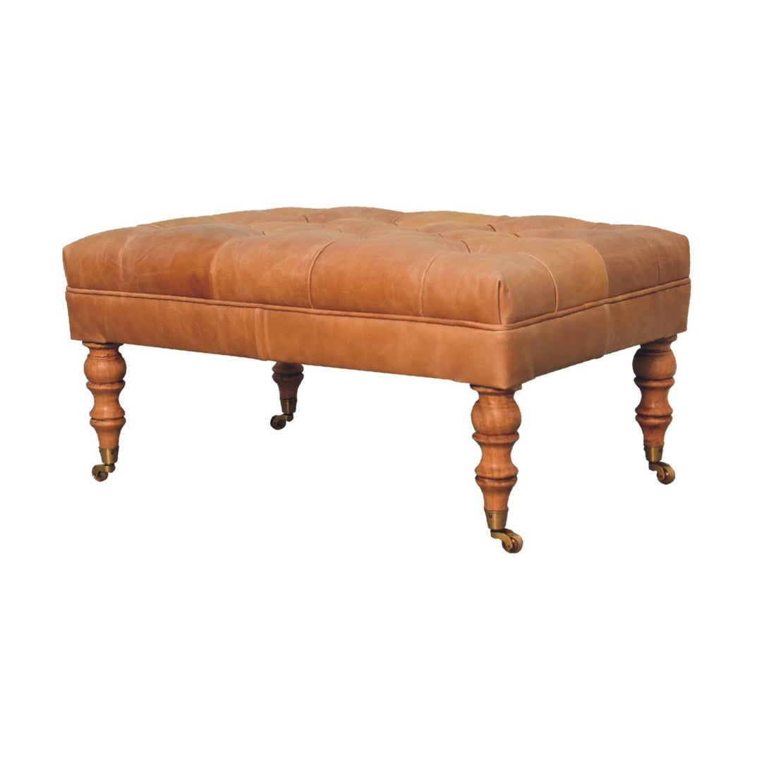 Brown Lacquered Chestnut Solid Mango Wood Console with Rounded Edges & Glossy Handle Drawer
