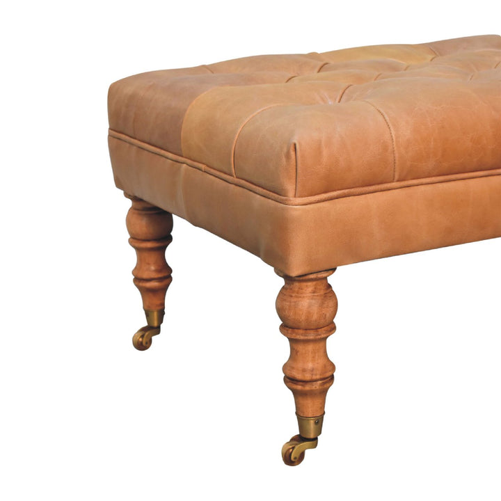 Brown Lacquered Chestnut Solid Mango Wood Console with Rounded Edges & Glossy Handle Drawer