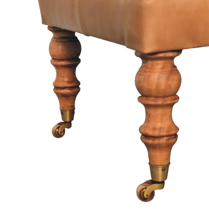 Brown Lacquered Chestnut Solid Mango Wood Console with Rounded Edges & Glossy Handle Drawer