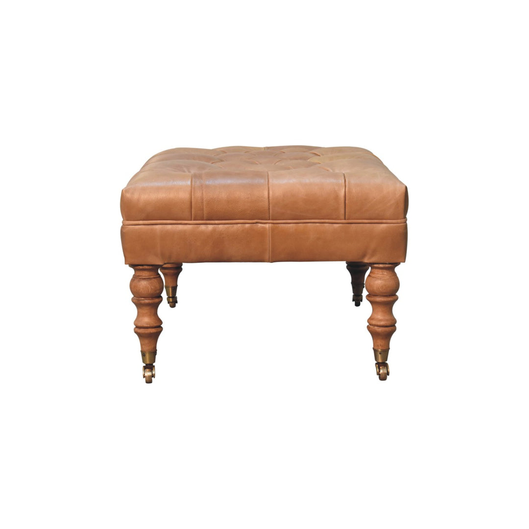 Brown Lacquered Chestnut Solid Mango Wood Console with Rounded Edges & Glossy Handle Drawer