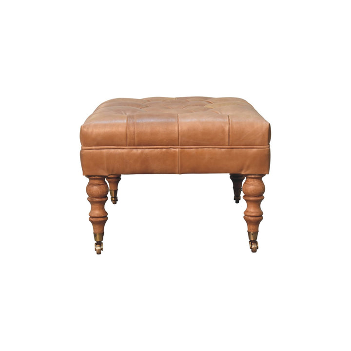 Brown Lacquered Chestnut Solid Mango Wood Console with Rounded Edges & Glossy Handle Drawer