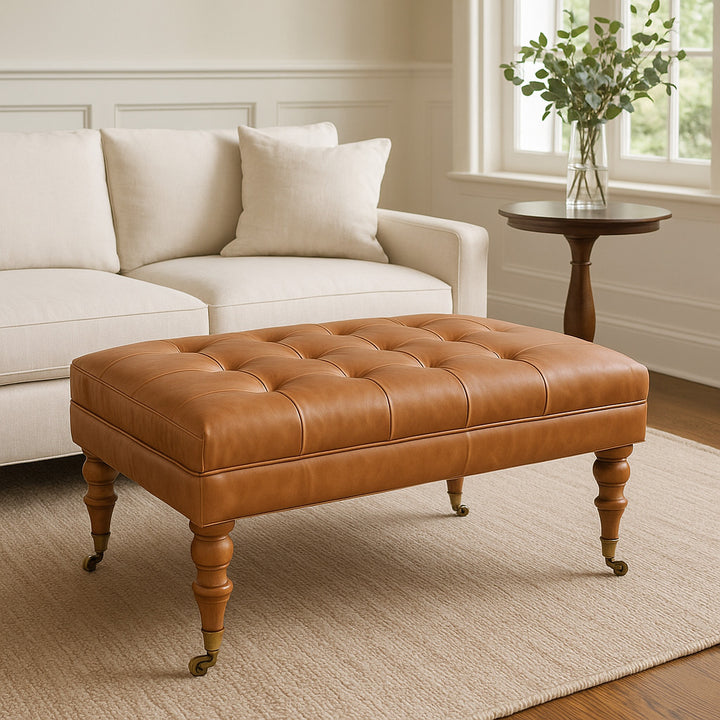 Brown Lacquered Chestnut Solid Mango Wood Console with Rounded Edges & Glossy Handle Drawer